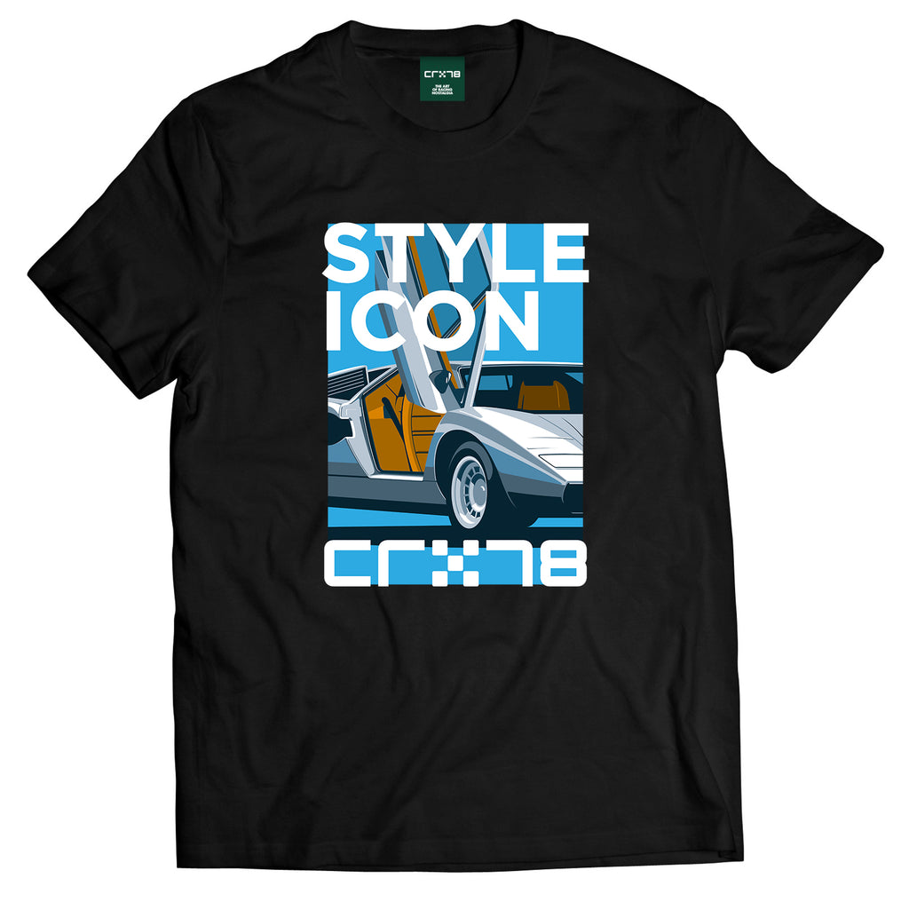 T-shirt Lamborghini Countach Style Icon nera
